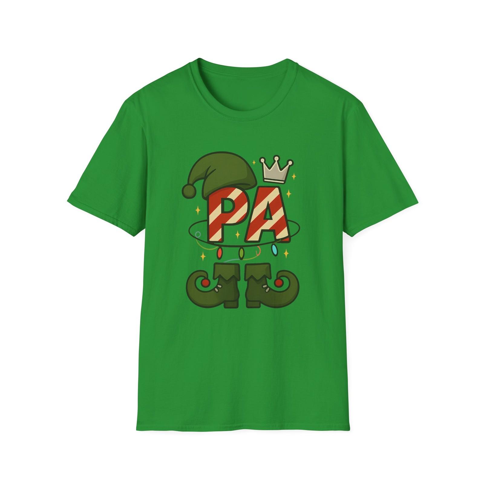 Unisex Softstyle T-Shirt Mens Womens Tees Top PA Elf Hat Candy Cane Crown Christmas Holiday S