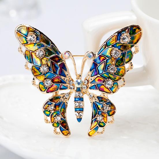 Butterfly Rhinestone Colorful Metal Lapel Brooch Pin Jewelry Women Gift