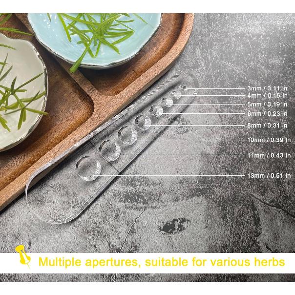 Herb Stripper Acrylic, Herb Leaf Stripper, Herb Stripper Tool, Leaf Stripper for Vegetable and Herb, 8 Different Size Holes, Wide-Applicability,