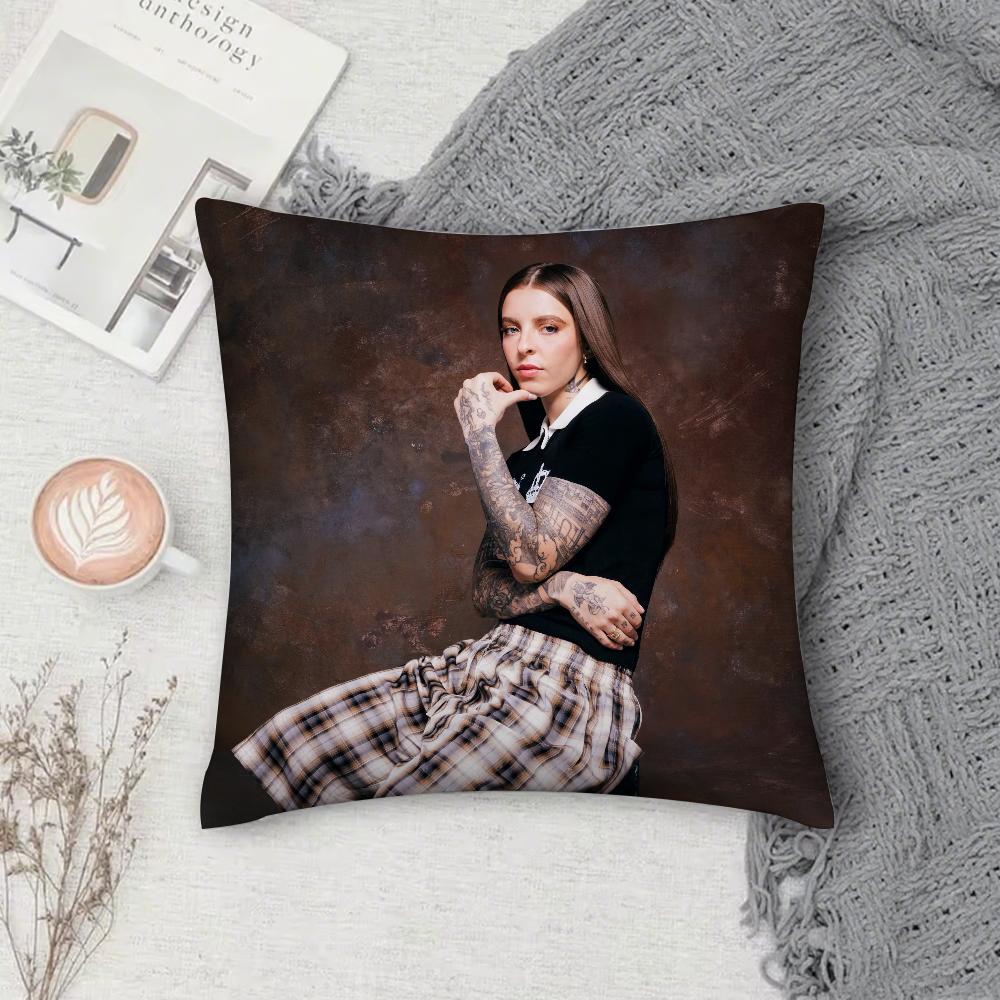 Singer Young Miko Pillow Case Square Double-Sided Printing Short Plush Sofa Cushion Cover Bedroom Pillow