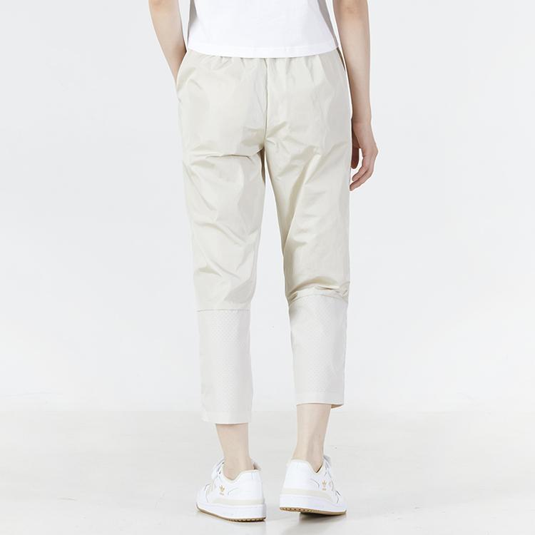 adidas Solid Color Logo Breathable Nine-Point Running Sports Pants Women Pants White HE9957