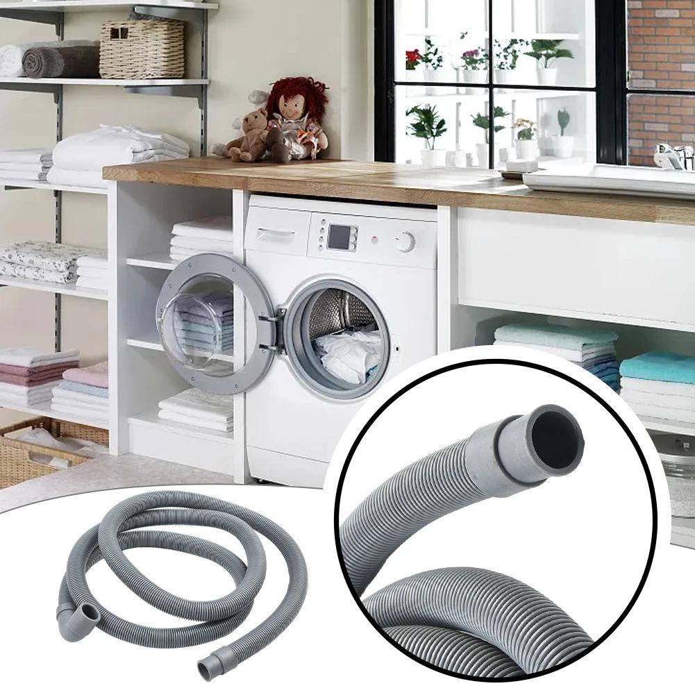 Long Drain Hose Extension Pipe For Washing Machines And Dishwashers With Anti Corrugated Design And Secure Clip Option