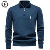 Polo Ralph Lauren 2026 Autumn and Winter Stand Collar Cotton High-quality Unisex Sweater Casual Half Zipper Solid Color Pullover