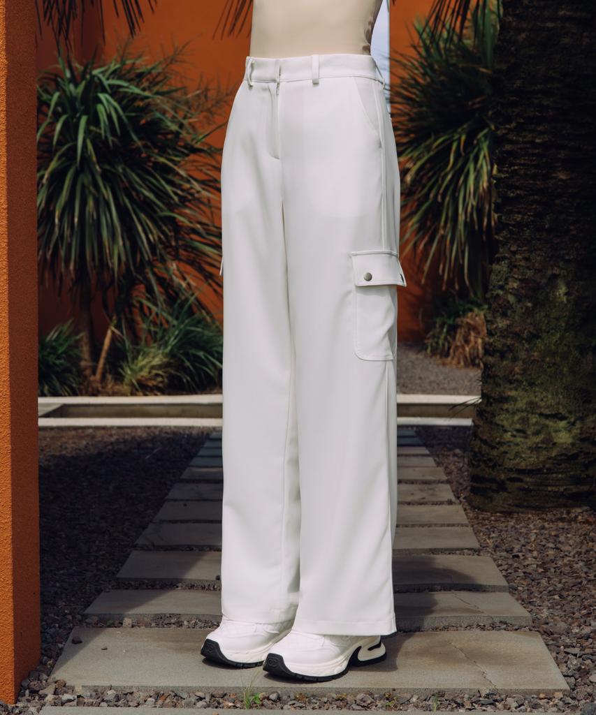 OBER GOLF Flow Wide Cargo Pants (White)
