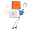 Great HERMES Bag Charm Petit H Sakura Cherry Blossoms Taurillon Clemence Leather Women Used