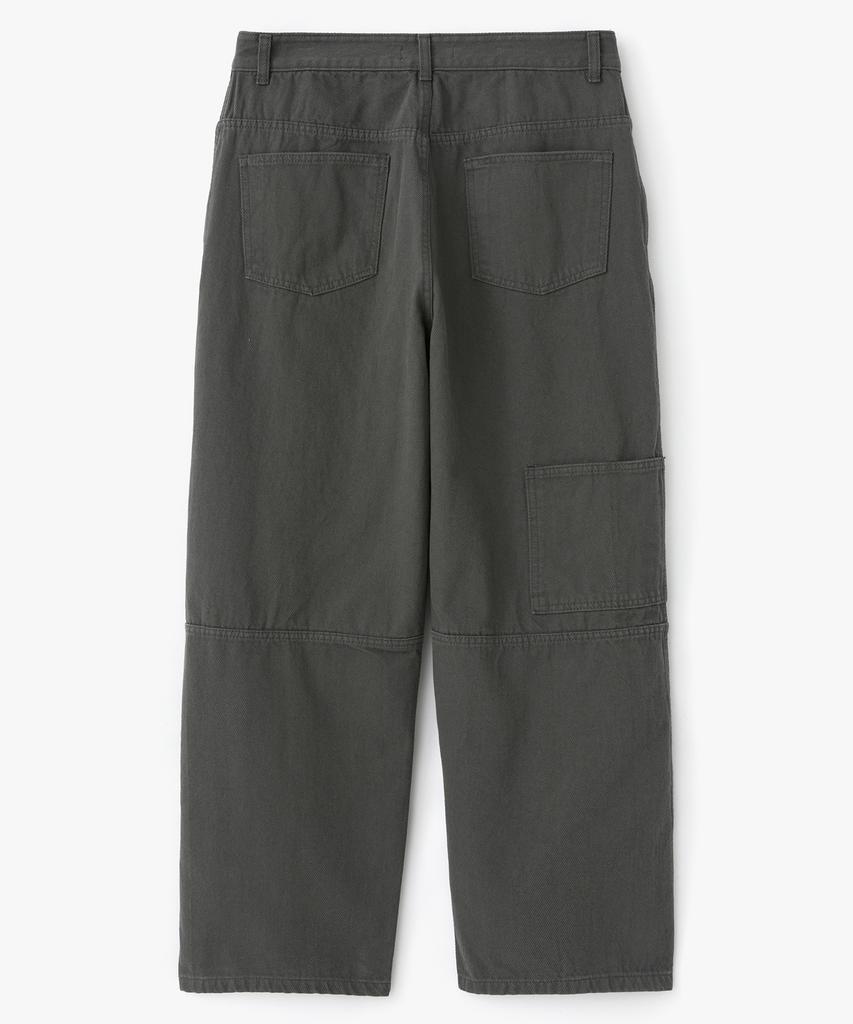 COFWI Wide One-Pleat Cotton Pocket Pants Charcoal