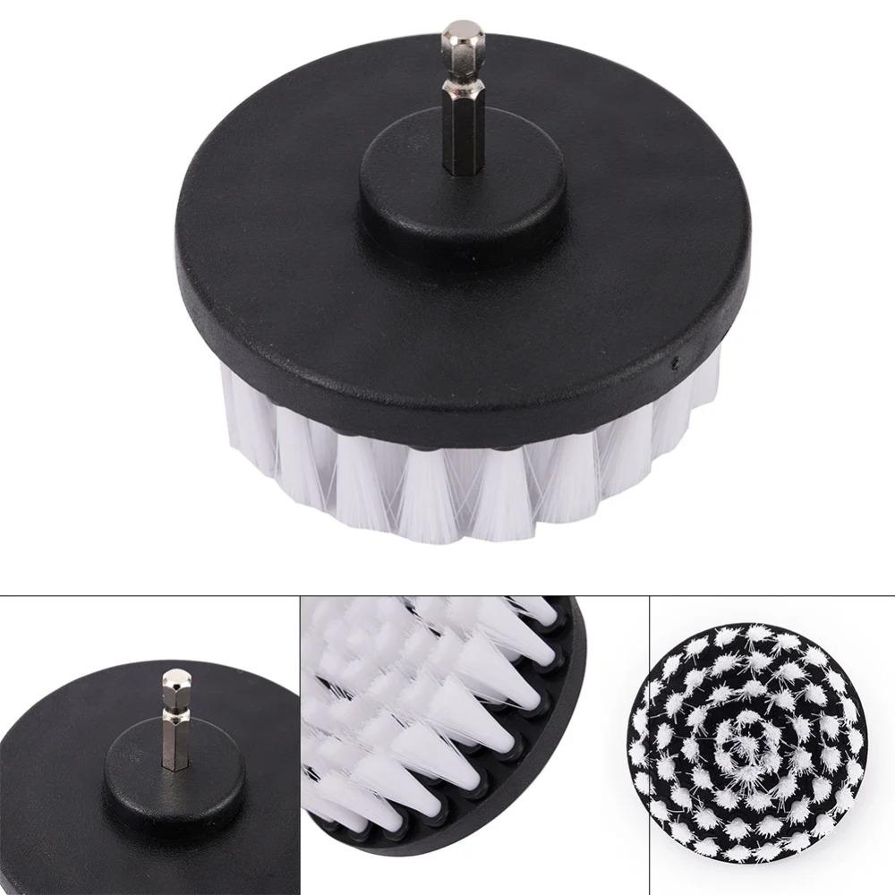 1PC 4-Inch Soft Bristle Drill Brush for Electric Drills - Upholstery Carpet Leather Tires Glass Cleaning Tool