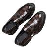Men's Shoes Autumn and Winter Leather Shoes Men's Glossy Loafers Large Size Business Wedding Groom Shoes