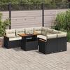 VidaXL Garden Lounge Set with Cushions 9 Pcs Black Braided Resin Acacia 3327465