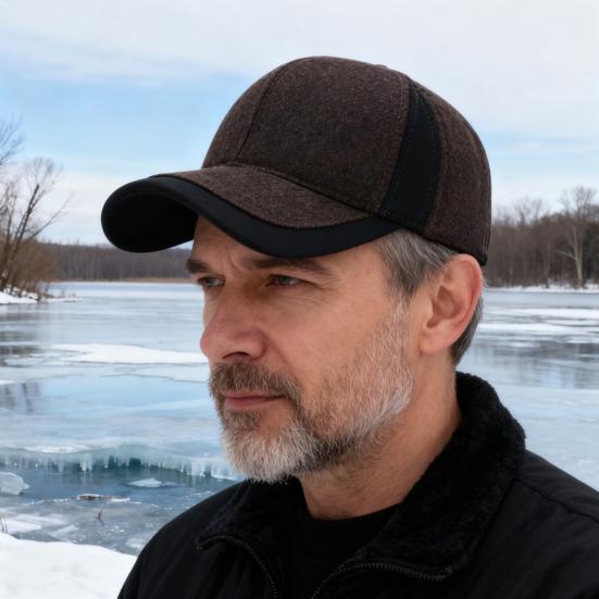 High-Density Baseball Hat Thickened Warm Windproof Cap Adjustable Ear Protection Middle-Aged Elderly Winter Hat