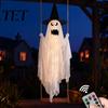 Altalena fantasma luminoso di Halloween con cappello da strega, altezza regolabile, Decorazioni per giardino festività spettrali controllate da telecomando, Luminosità,