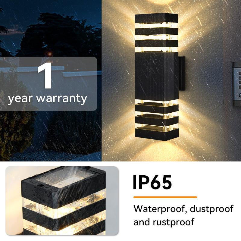 LED Outdoor Wall Light IP65 Waterproof E27 Replaceable Bulb 3 Color Wall Lamp Indoor For Garden Gate Balcony Living Room Bedroom