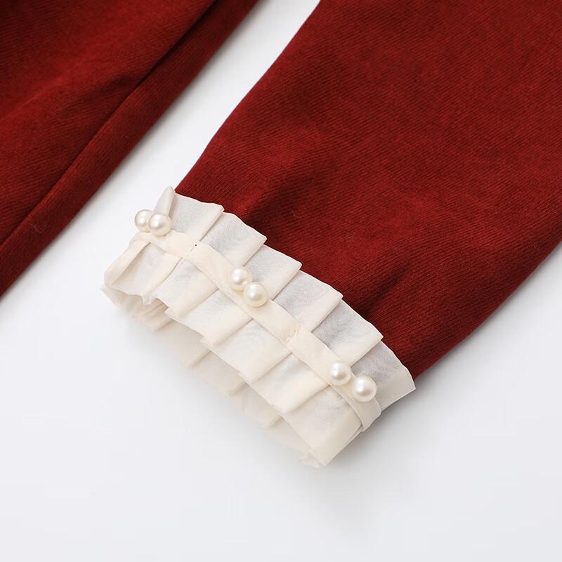 JOY SPEAKER Women's Retro French Long Sleeve Slimming Dress