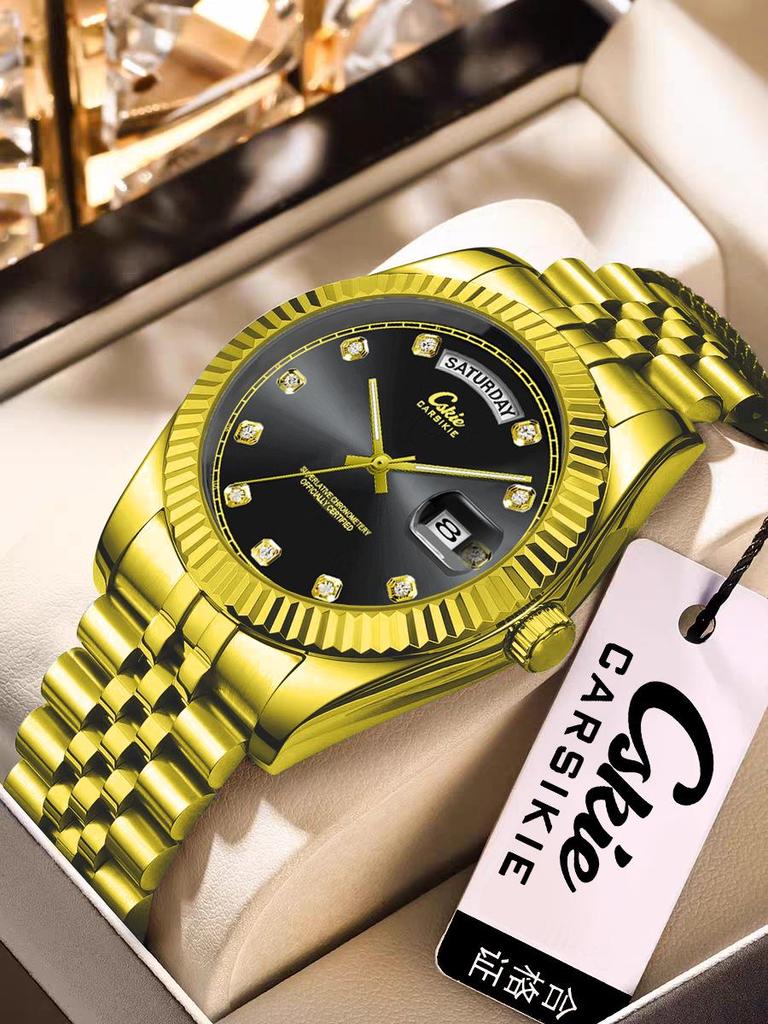 Swiss Brand Ultra-Thin Men's Steel Band Business Watch - High-End Waterproof Design