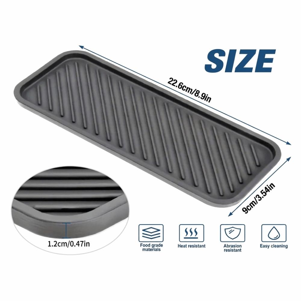 Silicone Draining Mat Non-Slip Sink Organizer Tray Durable Storage Tray  Bathroom Vanity