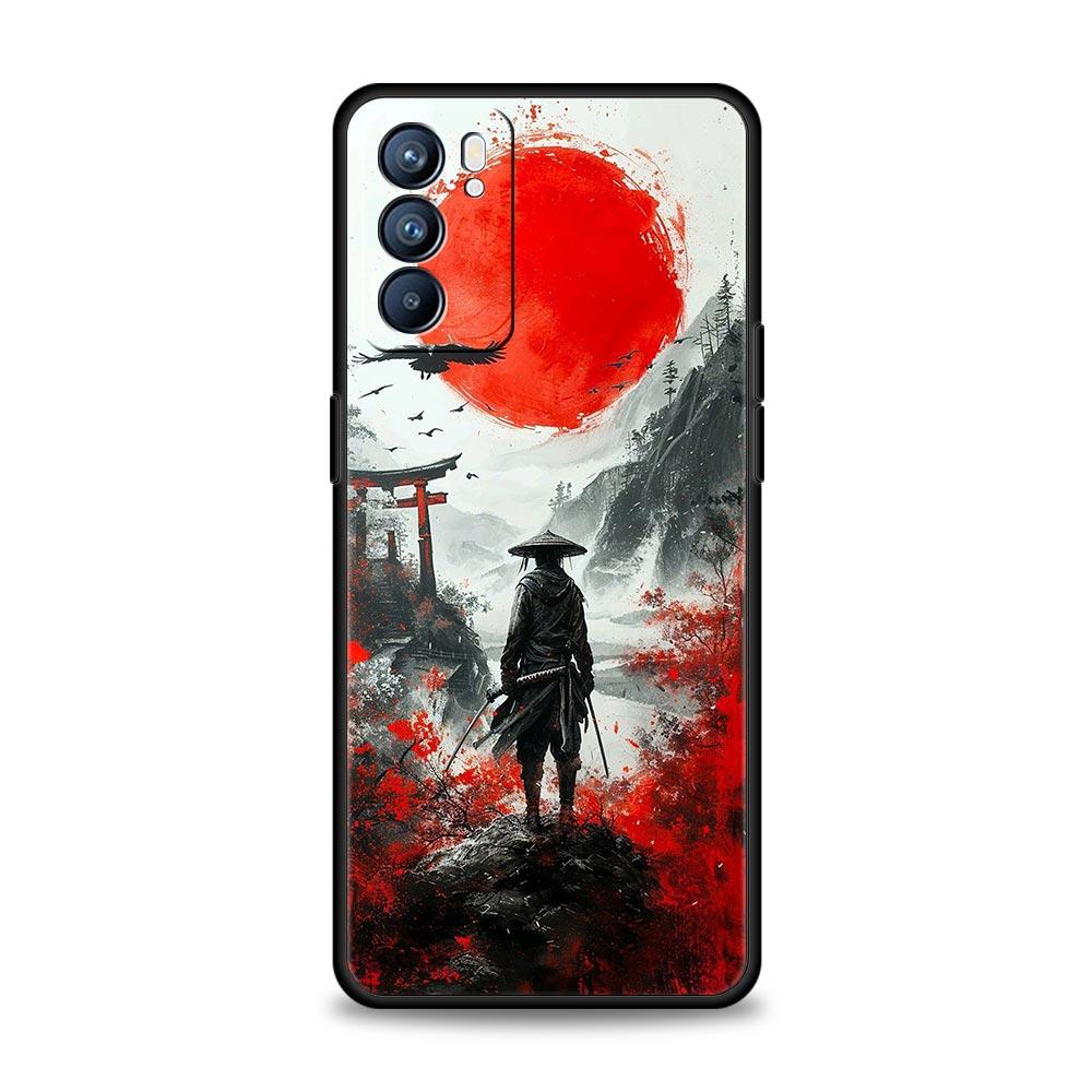 Japanese Bushido Samurai Case For Oppo Reno13 Reno12 Reno11 F Reno10 Pro A54 5G Find X5 A53 A52 A9 A17 4G A79 A80 A98 Cover