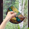 New Antique Color Dyed Hummingbird Iris Japonica Window Glass Electrostatic Sticker Detachable Decorative Film Home Decorations