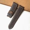High Quality Retro 24mm Dark Brown Crazy Horse Genuine Leather Watchband Wristband For PAM PAM111 PAM441 PAM914 Watch Strap Belt