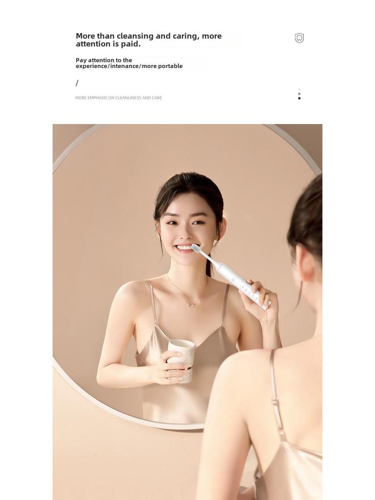 Unisex dobíjecí ultrazvukový elektrický zubní kartáček s měkkými štětinami pro domácnost i cestování