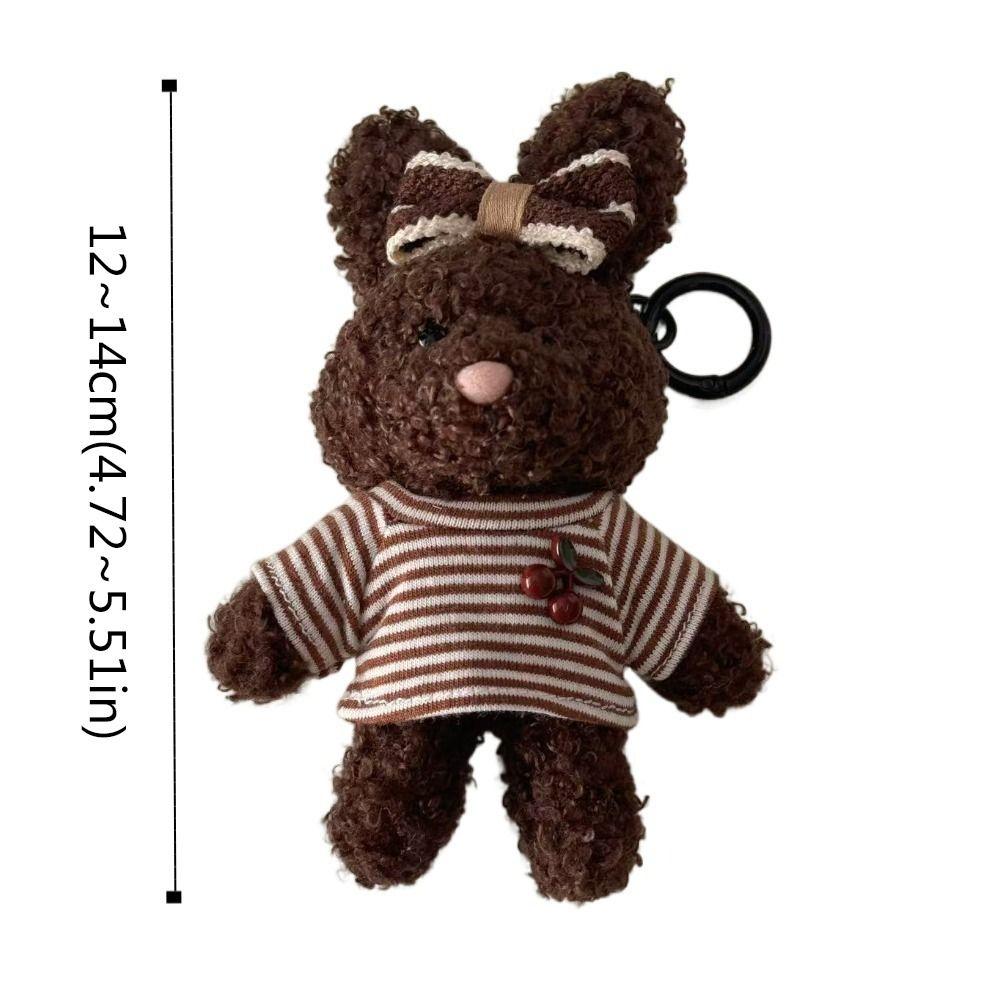 Cute Cartoon Rabbit Pendant Soft Stuffed Animal Doll Keychain Female Lady Girl