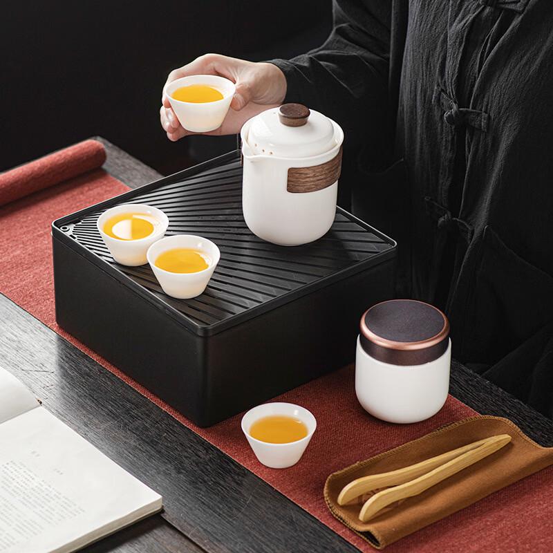Ling Xue Coarse Pottery Portable Tea Set