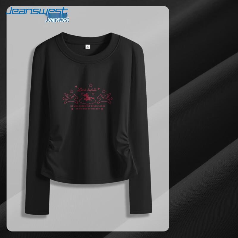 

Женская футболка с длинным рукавом и сборками Jeanswest Весна/Осень 2026 S