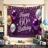Party Backdrop Birthday Purple 60th Photo Booth Background Front Door Decor
