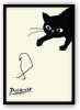 Picasso Cat and Chick A4 Framed Art Poster Poster Aoipro (Black Frame (23cm X 31cm))