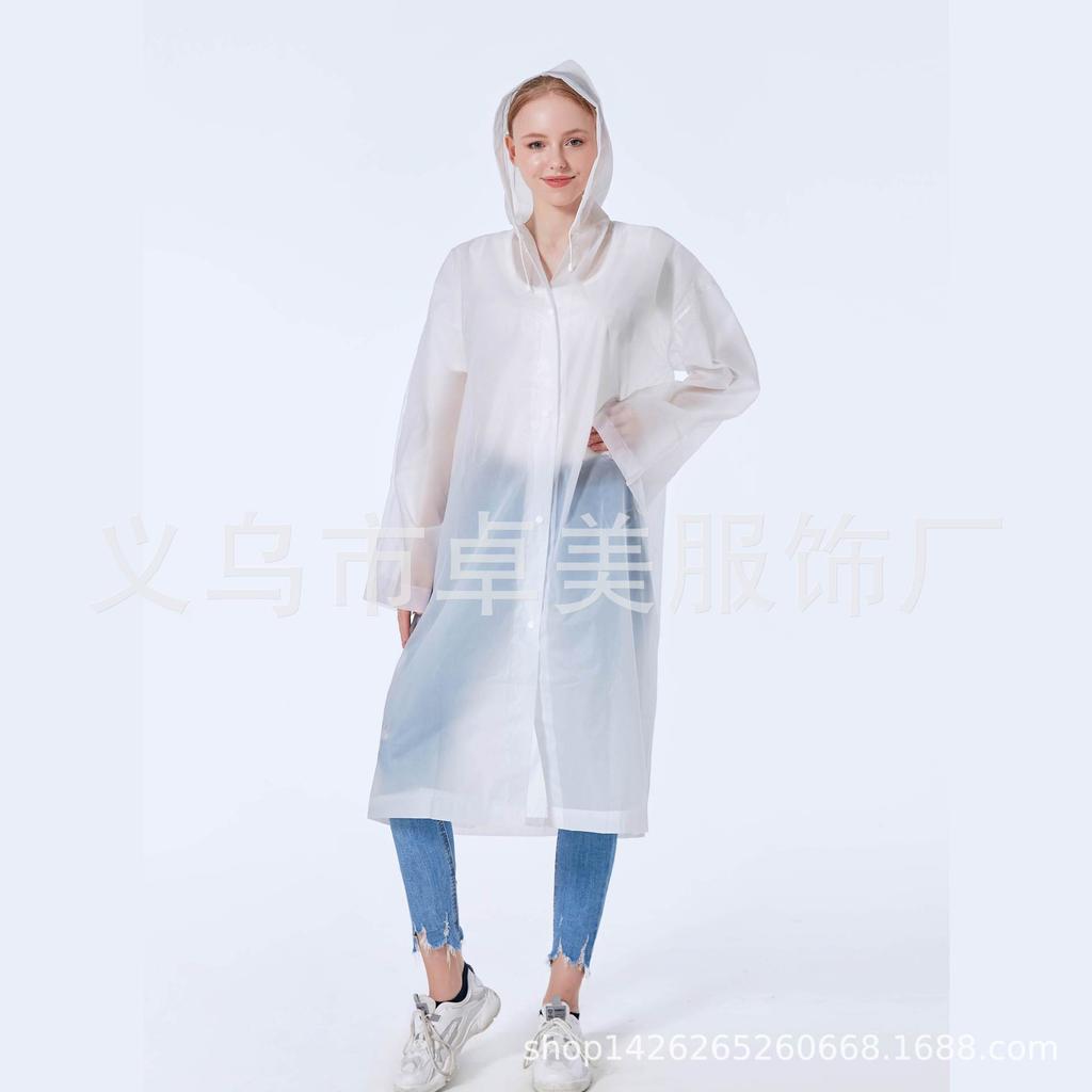 Outdoor PEVA Raincoat Adult One-piece Poncho Long Scenic Travel Portable Thickened PE Non-disposable Raincoat
