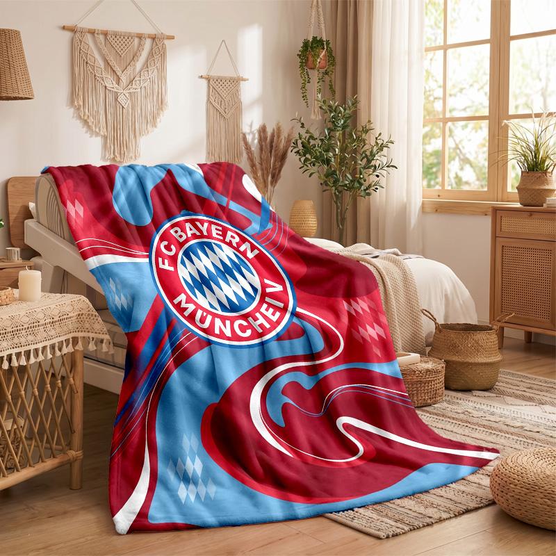 Bayern Munich Theme Fleece Blanket Cozy Soft Plush Blanket For Bedroom Couch Travel