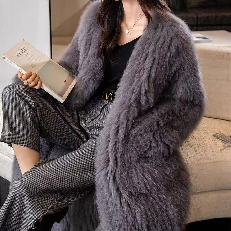 Fox Fur Long Fur Coat Women's Winter New Imitation Fur Coat Coat Young Internet Celebrities Thickened Cotton Coat