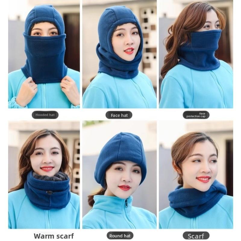 Cycling Windproof Face Mask, Autumn and Winter Hat, Scarf with Fleece for Cold Protection and Warmth, Electric Bike Hood