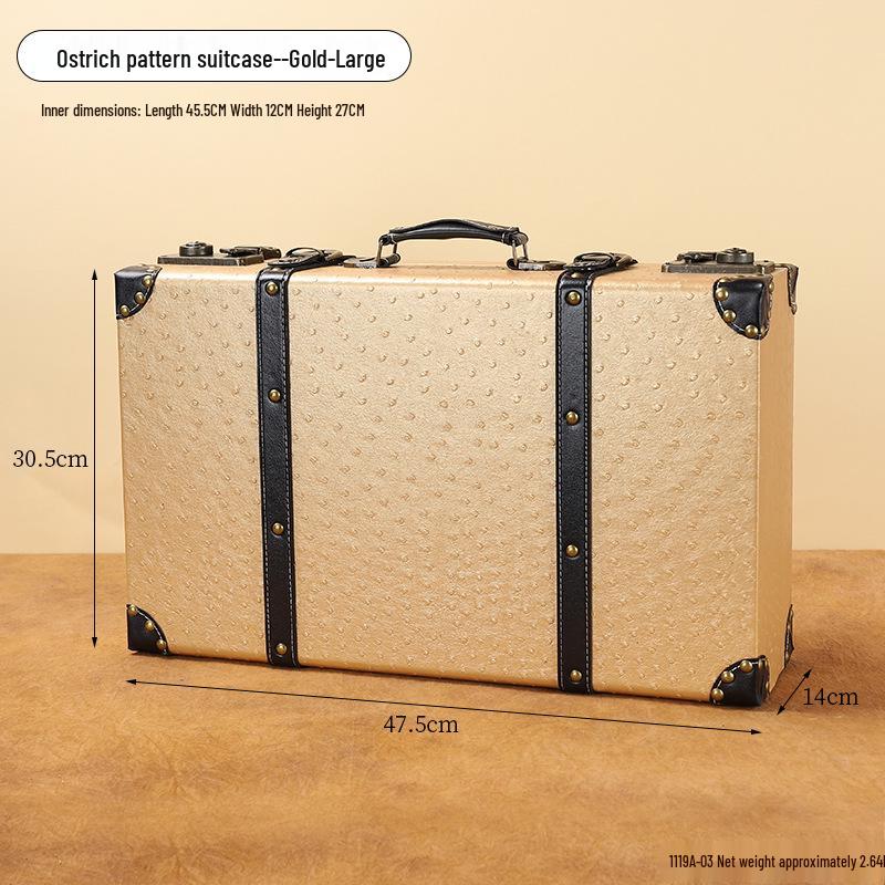 Vintage European-Style Leather Suitcase Trunk and Household Organizer