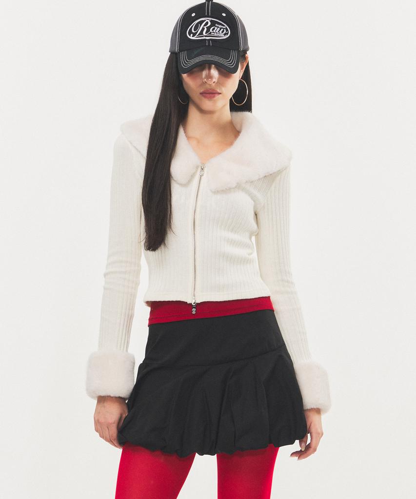 Romantics Balloon Fit Cotton Mini Skirt Black