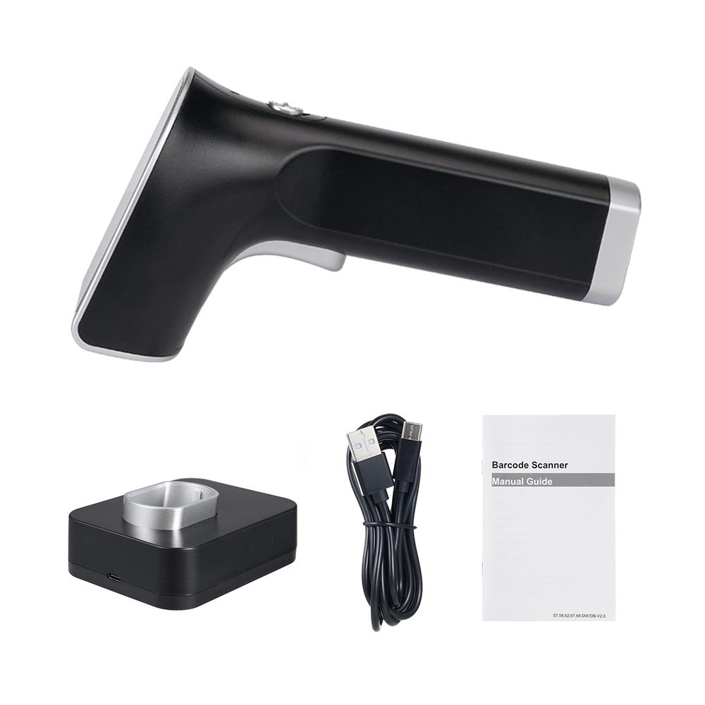Wireless QR 2D Barcode Scanner with Cradle Handheld USB Wired Bar Code Reader Support Paper and Screen Compatible with