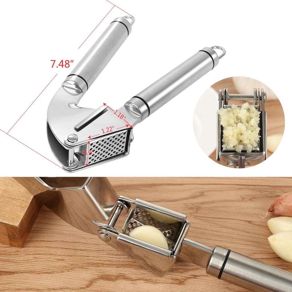 Highly  Garlic Press Stainless Steel Garlic Press For Chef Cooking With Garlic Peeler Set