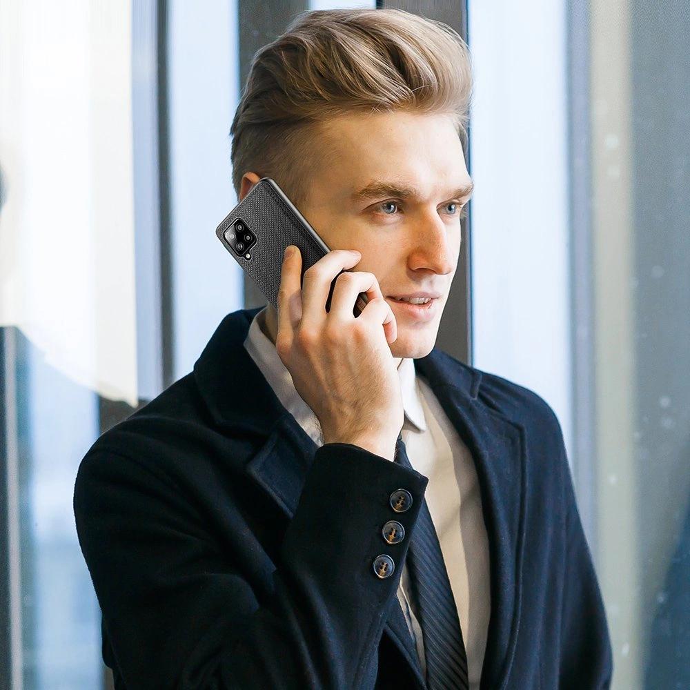 Dux Ducis Fino Etui Pokrowiec Pokryty Nylonowym Materiałem Samsung Galaxy A42 5G Czarny