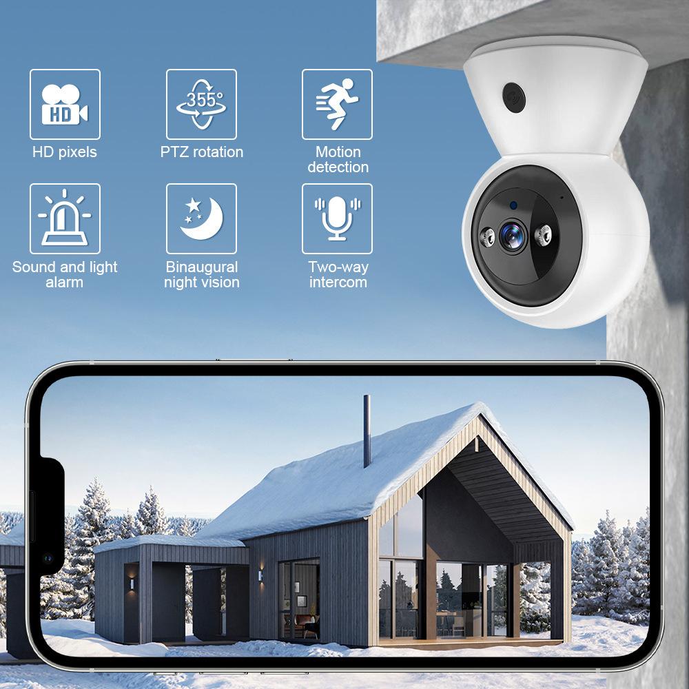 High Definition Night Vision Panoramic Home Dual Frequency Dual Color Security Surveillance Camera Support One-click Call