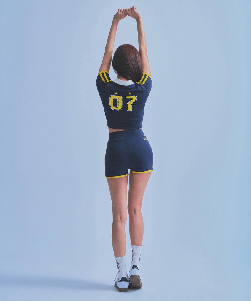 BORN TO WIN W Brntw Micro Shorts [Navy]