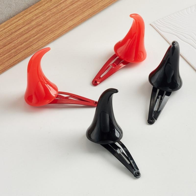 Devil Horns Hair Clip Halloween Cosplay Costume Headwear Accessory Party Dress Up Props Devil Horns Barrettes Hair Clip
