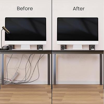 40Cm/15.75Inch Under Desk Cable Management Tray Pvc Power Wire Hider Strip Cord Holder Wire Organizer Cable Raceway