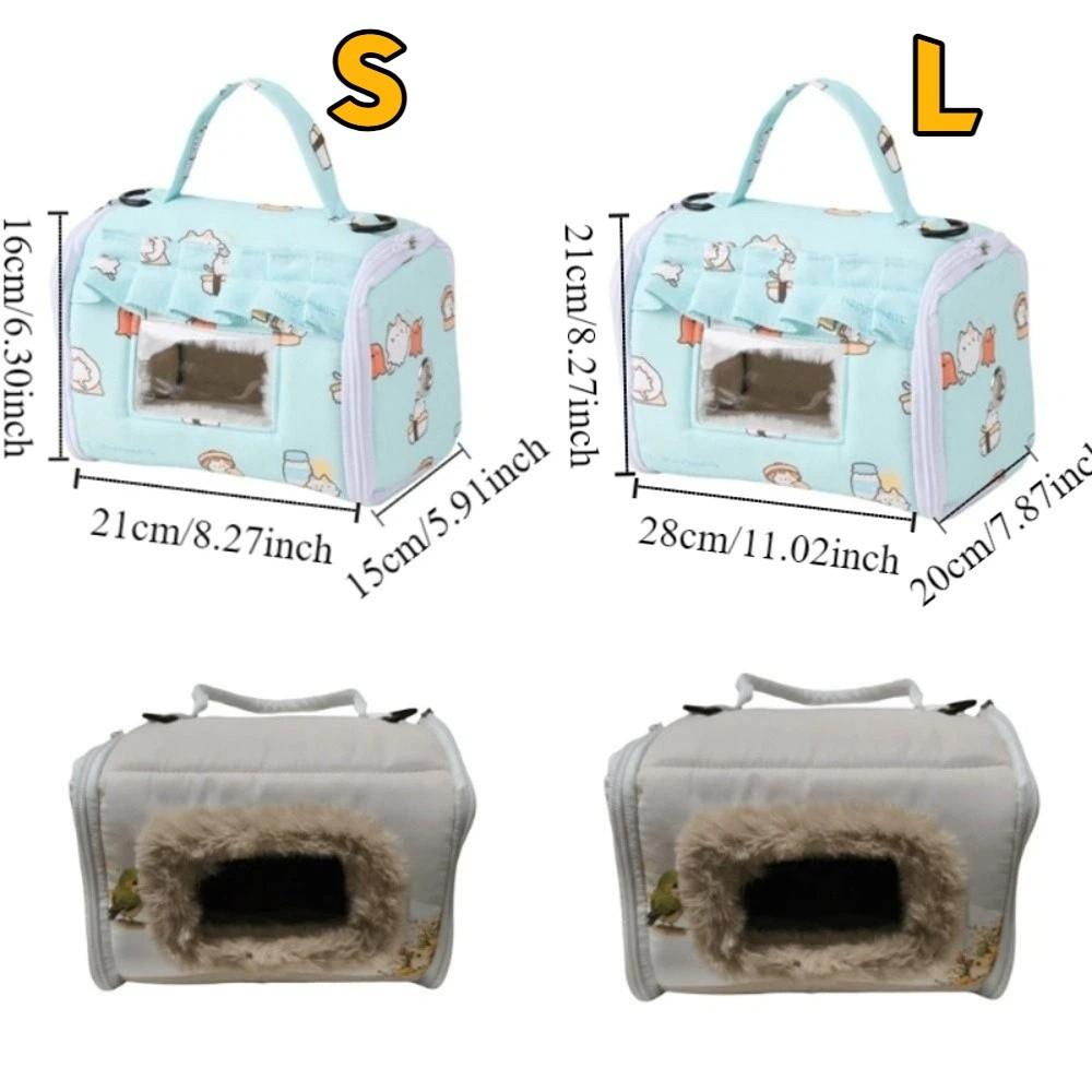 Portable Warm Parrot Carrier Bag Windproof Thicken Bird Travel Cage with Window Large Space Hamster Outdoor Bag Pet Supplies