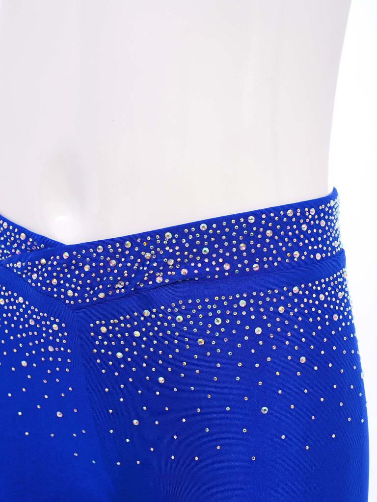 Kids Performance Shorts with Sparkling Rhinestones V-Front Elastic Waistband for Dance Gymnastics