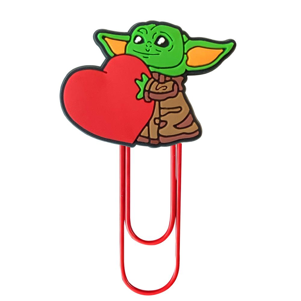Creative Yoda Paperclip Binder – Cute U-Shaped PVC Cartoon Bookmark for Office Supplies