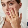 8Pcs 4 Style 304 Stainless Steel Open Cuff Finger Rings Stackable Rings with Heart Charms Golden & Stainless Steel Color Inner Diameter: 17~18mm