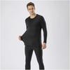 Heat-generating innerwear, Breath Thermo underwear, thick wool crew neck long-sleeve shirt, men's, C2JAAC10, black, size M