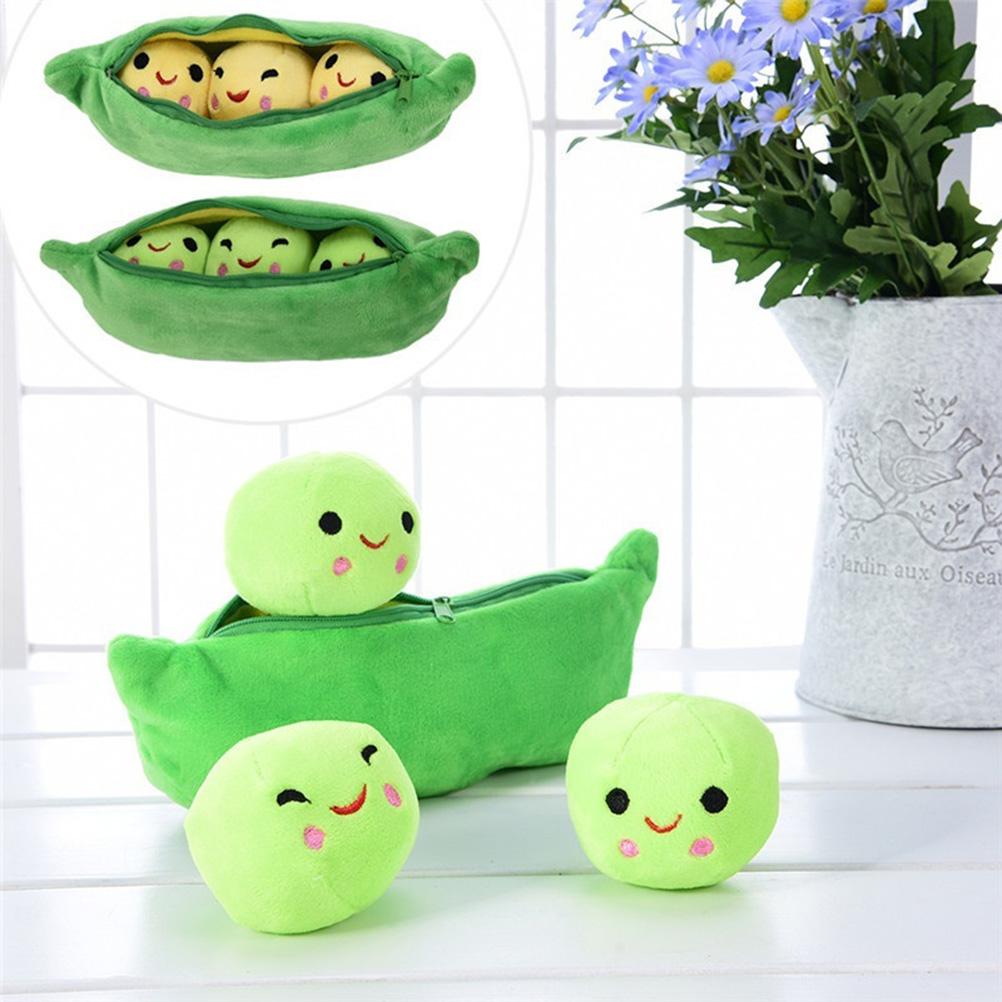 Plush Toy Soft Throw Pillow Stuffed Pea Pod Toys Kids Gift