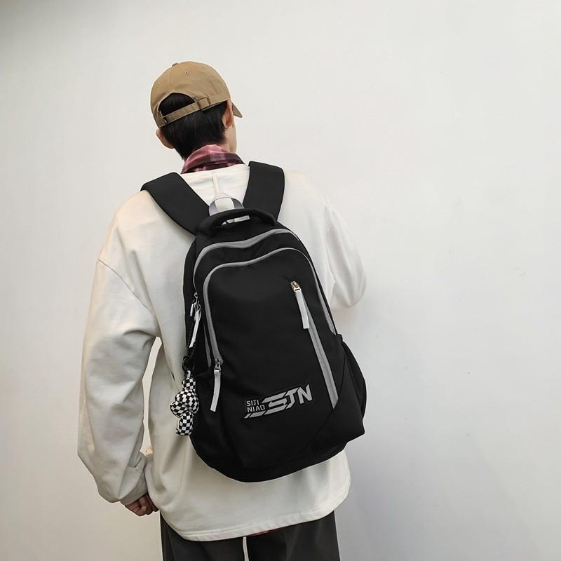

2024 New Couple Backpack Large Capacity High School Student Bag Ins Lightweight College Travel Pack Men Green чорний
