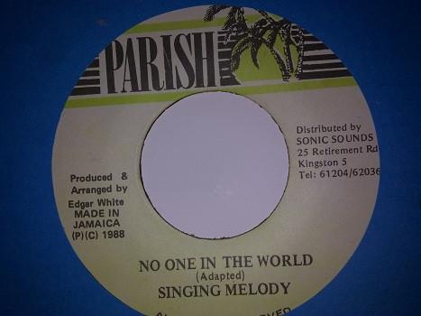 

7inch Record SINGING MELODY No One In The World NONE Parish 1988 Jamaica Reggae Ska Dub Used