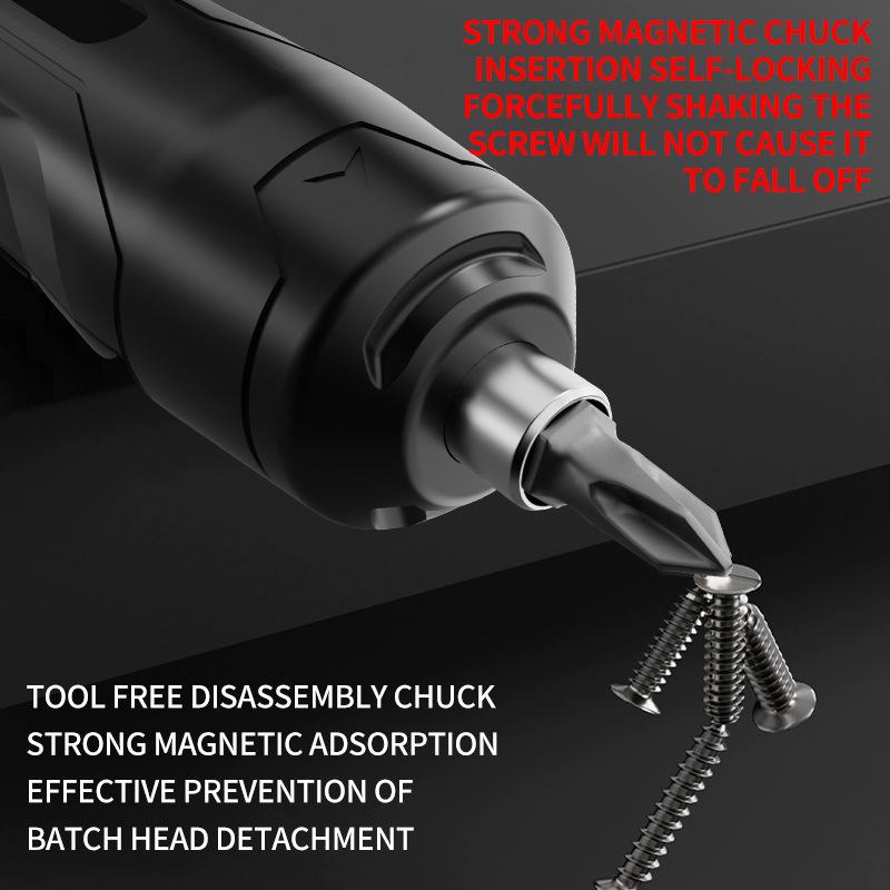 Portable Cordless Lithium Battery Screwdriver - Handheld Electric Straight Rod Tool